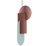 Suprematic Pendant - Terracotta Red / Blue / Copper