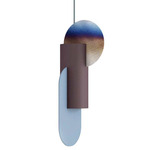 Suprematic Pendant - Brown / Blue / Burned Steel