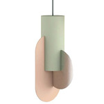 Suprematic Pendant - Powder Pink / Celery / Stainless Steel