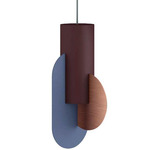 Suprematic Pendant - Sangria / Pigeon Blue / Copper