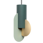 Suprematic Pendant - Pine / Sage / Brass