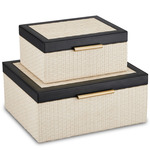 Deanna Box Set of 2 - Antique Brass / Black / Ivory