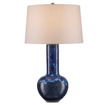 Kelmscott Gourd Table Lamp - Blue / Off White