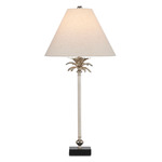 Palmyra Table Lamp - Polished Nickel / Black / Natural Linen