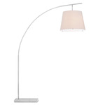 Cloister Floor Lamp - Brushed Nickel / Off White