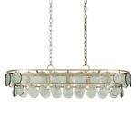 Settat Linear Chandelier - Silver Leaf / Clear