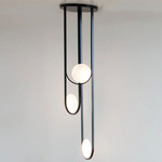 Ellipse Chandelier - Black / Frosted