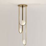 Ellipse Chandelier - Brushed Brass / Frosted