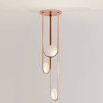Ellipse Chandelier - Brushed Copper / Frosted