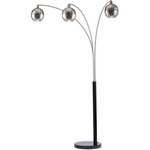 Orson Arc Floor Lamp - Brushed Nickel / Smoke