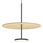 Sky Dome Pendant - Matte Black / White Oak