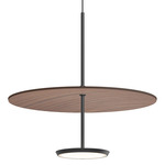 Sky Dome Pendant - Matte Black / Walnut