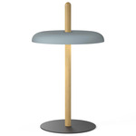 Nivel Portable Table Lamp - Oak / Slate Blue