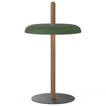 Nivel Portable Table Lamp - Walnut / Forest Green