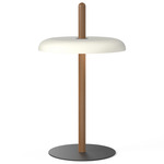 Nivel Portable Table Lamp - Walnut / White