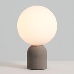 Castle Glo Table Lamp - Concrete Gray / Matte Opal