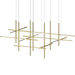 Labyrinth Intersections Chandelier - Painted Brass / White