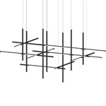 Labyrinth Intersections Chandelier - Satin Black / White