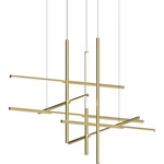 Labyrinth Intersections Chandelier - Painted Brass / White