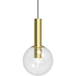 Bubbles Pendant - Satin Brass / Clear