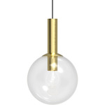 Bubbles Pendant - Satin Brass / Clear