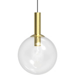 Bubbles Pendant - Satin Brass / Clear