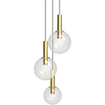 Bubbles Multi Light Pendant - Satin Brass / Clear