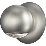 Hemisphere Outdoor One-Sided Wall Sconce - Natural Anodized / Clear
