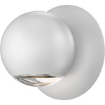 Hemisphere Outdoor One-Sided Wall Sconce - Textured White / Clear