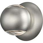 Hemisphere Outdoor Two-Sided Wall Sconce - Natural Anodized / Clear