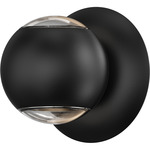 Hemisphere Outdoor Two-Sided Wall Sconce - Textured Black / Clear