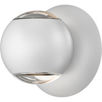 Hemisphere Outdoor Two-Sided Wall Sconce - Textured White / Clear