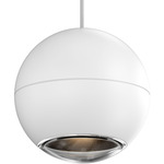 Hemisphere Pendant - Textured White / Clear