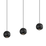 Hemisphere Multi Light Pendant - Textured Black / Clear