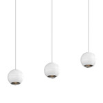 Hemisphere Multi Light Pendant - Textured White / Clear