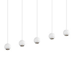 Hemisphere Multi Light Pendant - Textured White / Clear