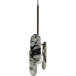 Megalith Stone Cord Hung Pendant - Brushed Bronze / Striae Arya