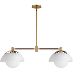 Domain Linear Pendant - Natural Aged Brass / Frosted