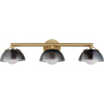 Domain Bathroom Vanity Light - Natural Aged Brass / Mirror Smoke