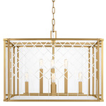 Erro Chandelier - Burnished Brass / Clear