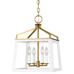 Carlow Chandelier - Brushed Brass / Matte White
