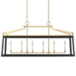 Carlow Linear Chandelier - Brushed Brass / Midnight Black