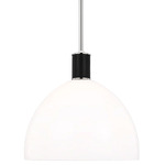 Hadley Dome Pendant - Polished Nickel / Milk White