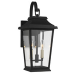 Warren Incandescent Outdoor Wall Sconce - Textured Black / Clear