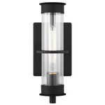 Alcona Outdoor Wall Light - Black / Clear