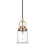 Anders Pendant - Satin Brass / Clear