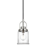 Anders Pendant - Brushed Nickel / Clear