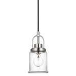 Anders Pendant - Brushed Nickel / Clear