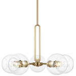 Codyn Chandelier - Satin Brass / Clear