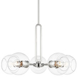 Codyn Chandelier - Brushed Nickel / Clear